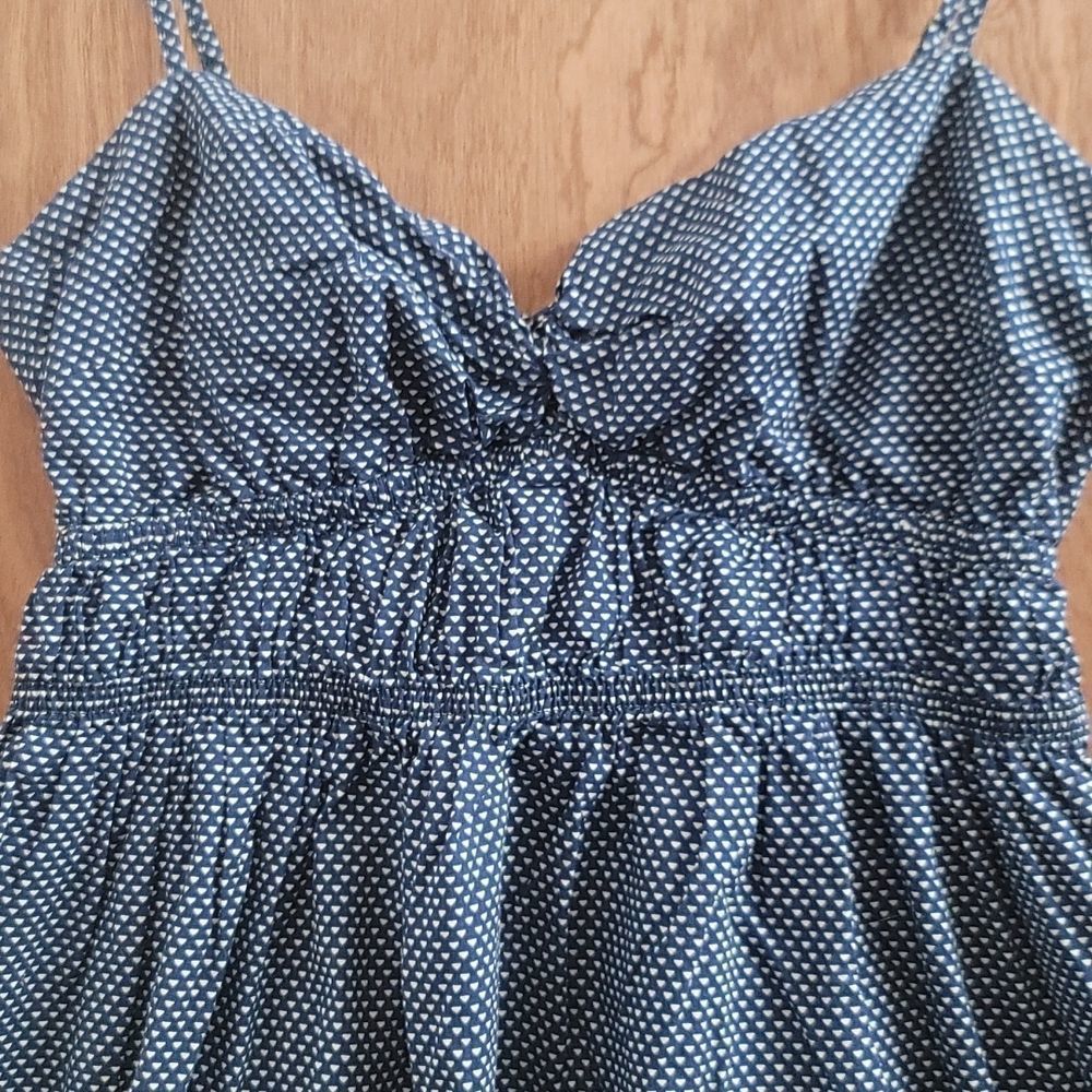 women's navy blue and white j crew spaghetti straps dress. Size small. - Picture 2 of 6